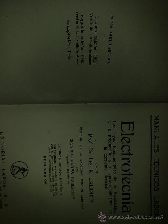 Radios antiguas: ELECTROTECNIA LIBRO MANUAL - Foto 2