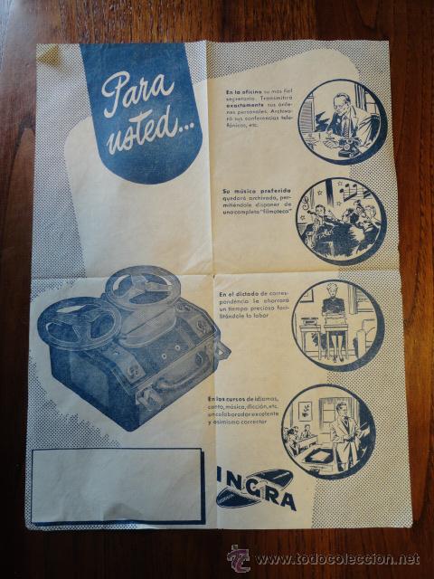 Radios antiguas: FOLLETO CATALOGO MALETA TOCADISCOS INGRA - Foto 1