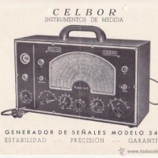 Radios antiguas: FOLLETO CELBOR GENERADOR SEÑALES RADIO VALVULAS MD 543 FRECUENCIAS ELECTRICAS MECANICAS. Lote 48320031