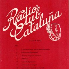 Radios antiguas: RADIO CLUB CATALUÑA REVISTA TÉCNICA MENSUAL SEPTIEMBRE 1953