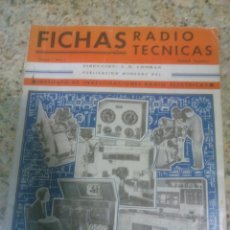 Radios antiguas: REVISTA FICHAS RADIOTECNICAS Nº-1 AÑOS 40 . Lote 52024613