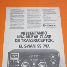 Radios antiguas: PUBLICIDAD 1977 - COLECCION ELECTRONICA - TRANSRECEPTOR SWAN