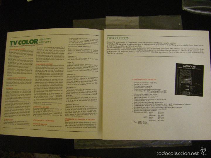 Radios antiguas: Libro de instrucciones televisi&oacute;n Vanguard - Foto 2