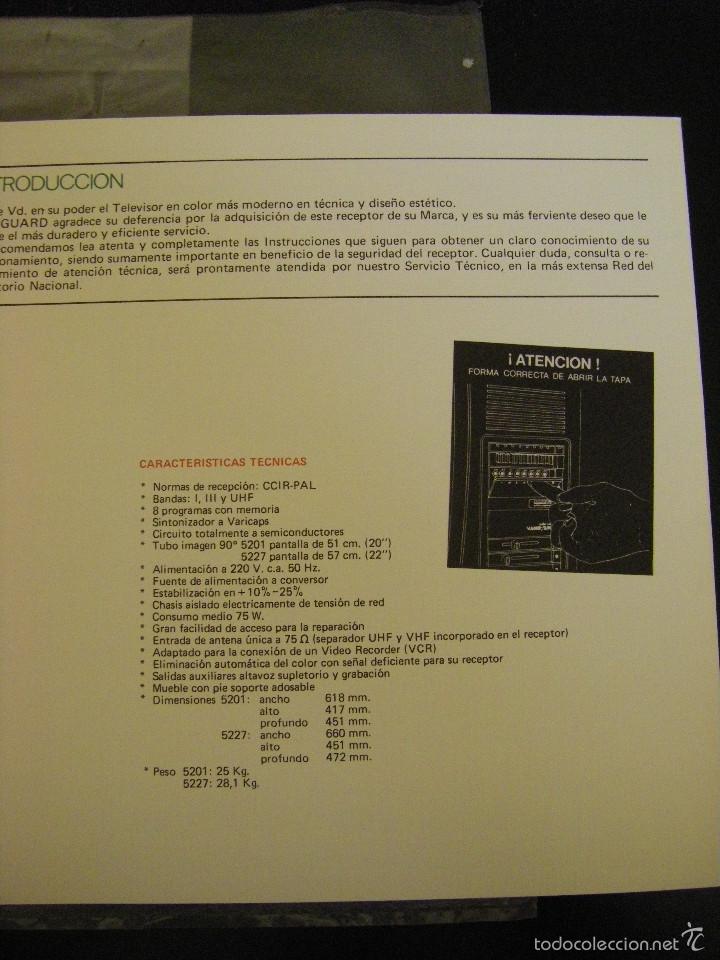 Radios antiguas: Libro de instrucciones televisi&oacute;n Vanguard - Foto 5