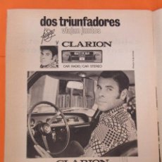 Radios antiguas: PUBLICIDAD 1972 - COLECCION COCHES - CLARION 8 PISTAS. Lote 57072897