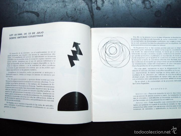 Radios antiguas: Electronica, libro sobre ley antenas colectivas 1966 - Foto 3