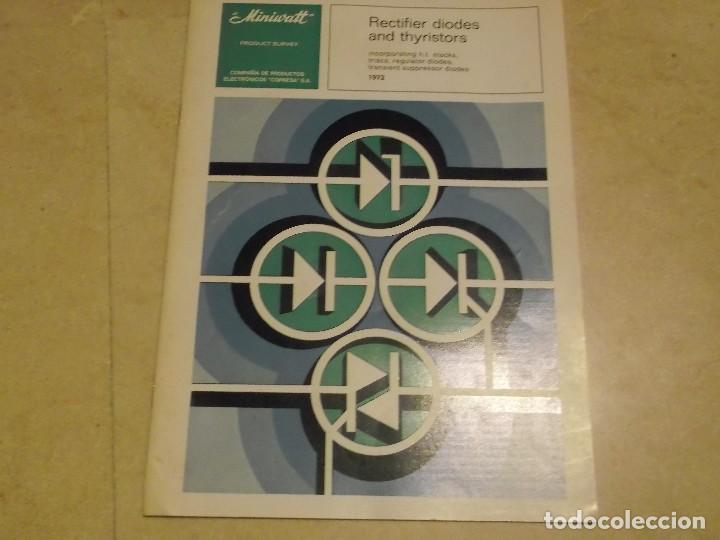 Radios antiguas: MINIWATT-RECTIFIER DIODES AND THYRISTORS - Foto 1