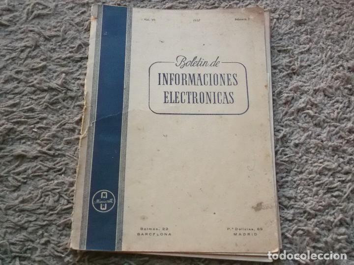 Radios antiguas: BOLETIN DE INFORMACIONES ELECTRONICAS - Foto 1