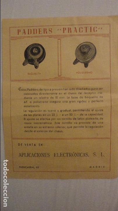 Radios antiguas: PADDERS PRACTIC.APLICACIONES ELECTRONICAS S.L. - Foto 1