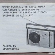 Radios antiguas: ANTIGUO FOLLETO TRIPTICO, INSTRUCCONES RADIO PORTATIL, TRANSISTOR - 19,5 X 13,5 CM.. Lote 145122750