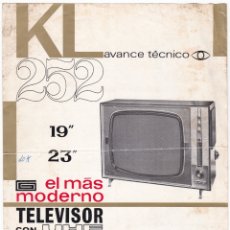 Rádios antigos: KL 252 - TELEVISOR CON UHF - KL 252. Lote 176190954