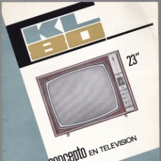 Radio antiche: NUEVO CONCEPTO EN TELEVISION - KL-80 - CARACTERISTICAS. Lote 176193119