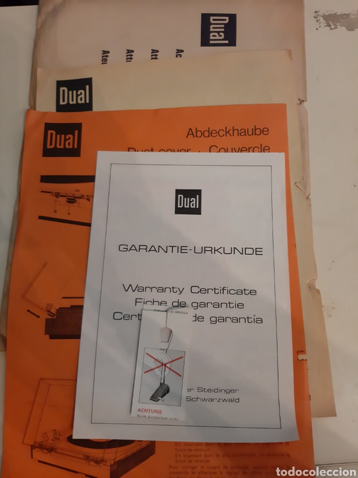Radios antiguas: Dual documentos tocadiscos garantia instrucciones - Foto 1