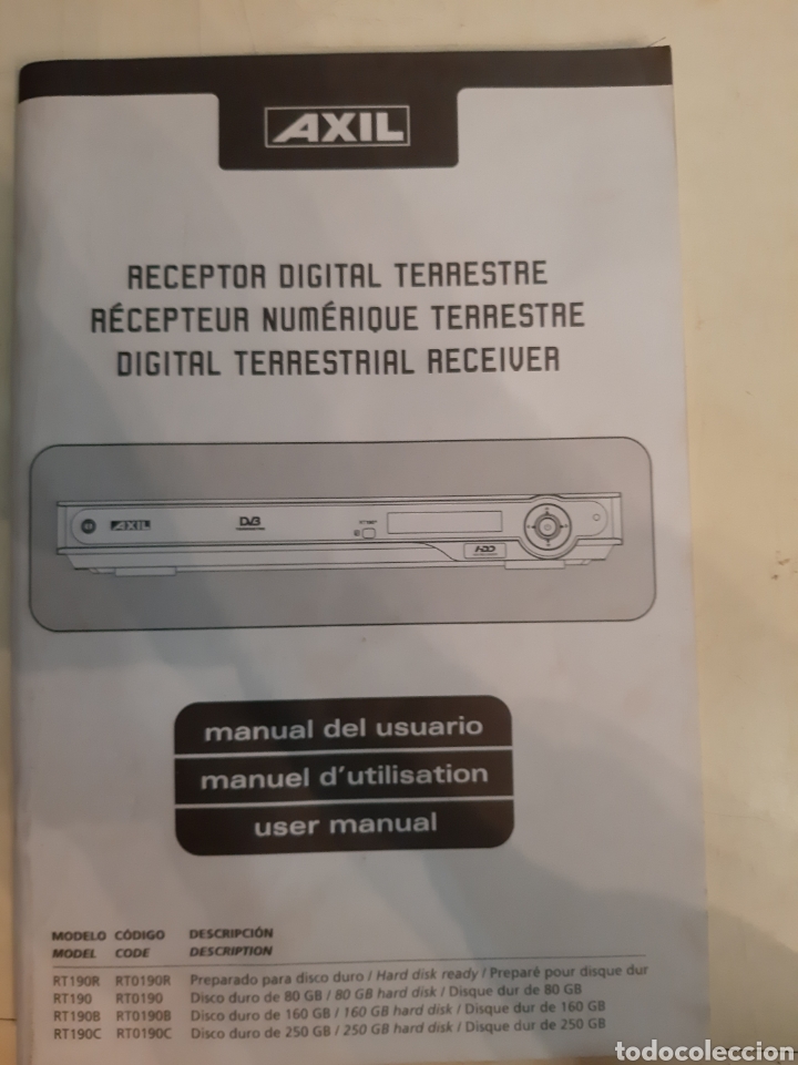 Radios antiguas: Axil receptor digital terrestre manual - Foto 1