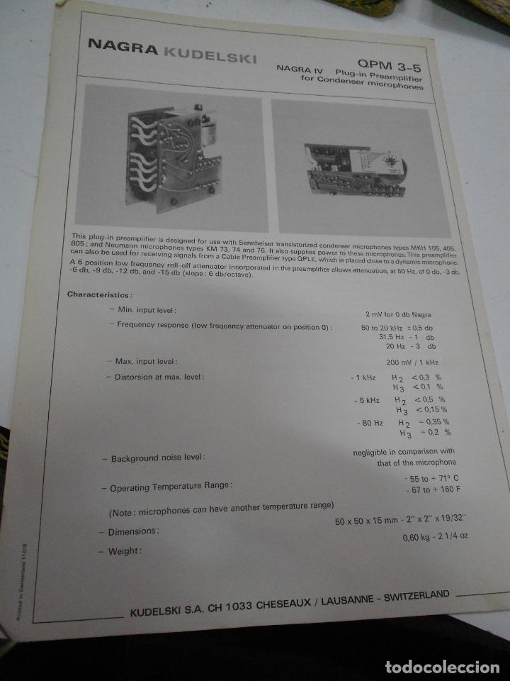 Radios antiguas: FICHA DESCRIPTIVA COMPONENTE NAGRA - Foto 1