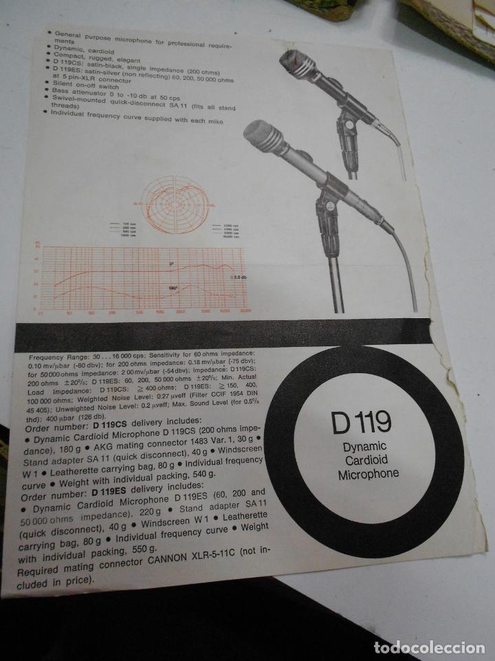 Radios antiguas: FICHA DESCRIPTIVA DINAMIC MICROPHONE D119 - Foto 1