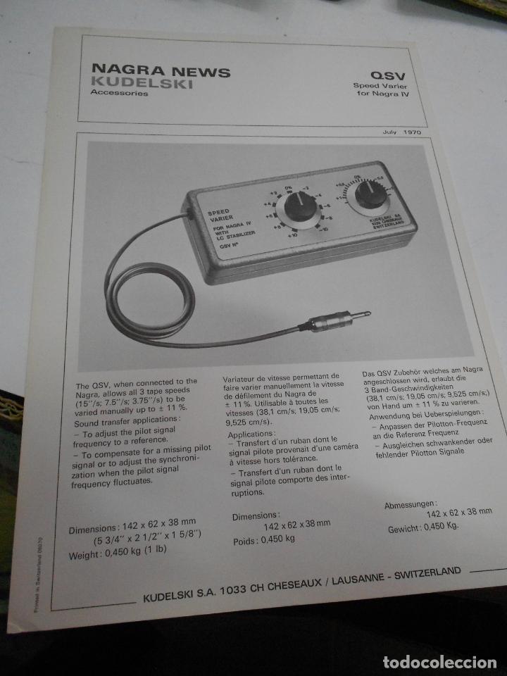 Radios antiguas: FICHA DESCRIPTIVA COMPONENTE NAGRA - Foto 1