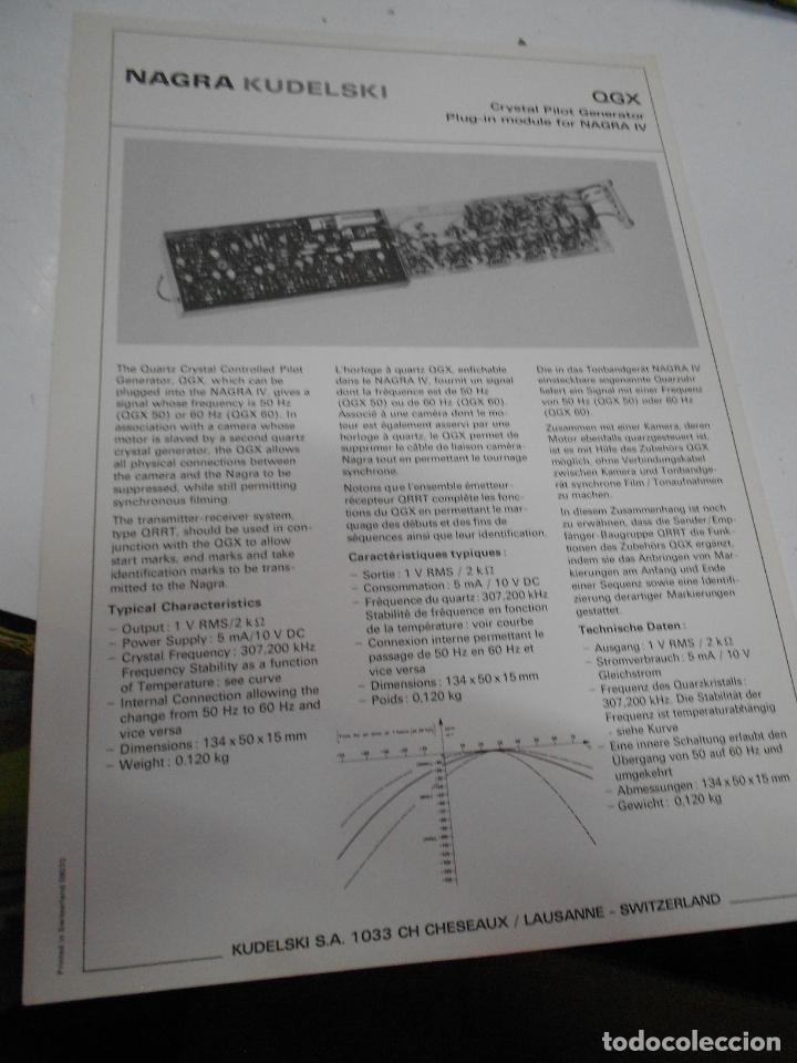 Radios antiguas: FICHA DESCRIPTIVA COMPONENTE NAGRA - Foto 1