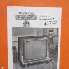 Radios antiguas: PUBLICIDAD 1964 - TELEVISOR TELEVISORES PHILCO. Lote 210010498