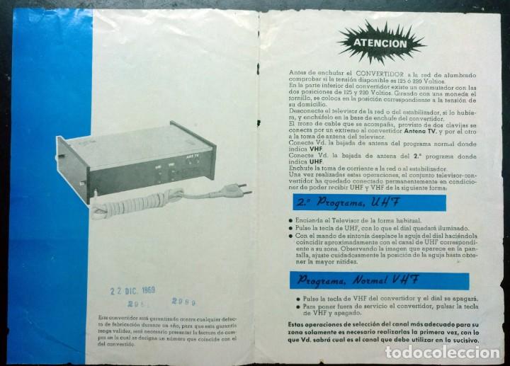 Radios antiguas: electronica, folleto diptico, convertidor eferpe uhf - Foto 2