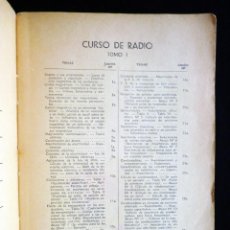 Radios antiguas: CURSO DE RADIO, TOMO I. ED. HOBBY. BUENOS AIRES, 1949. Lote 258230505