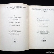 Radios antiguas: VOCABULARIO DE ELECTRÓNICA INGLÉS-ESPAÑOL. FRANCISCO J. D'AGOSTINO, ARBÓ, 1973. Lote 258234125