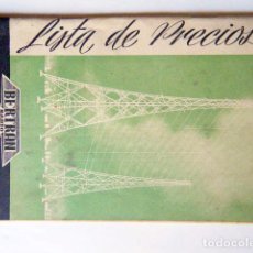Radios antiguas: LISTA DE PRECIOS ”BERTRAN RADIO” BARCELONA 1950.. Lote 266766118