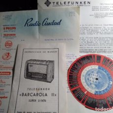 Radios antiguas: TELEFUNKEN - INSTRUCCIÓN DE MANEJO RADIO BARCAROLA II - CARTAS- RELOJ INDICADOR MUNDIAL-. AÑO 1956. Lote 267384299