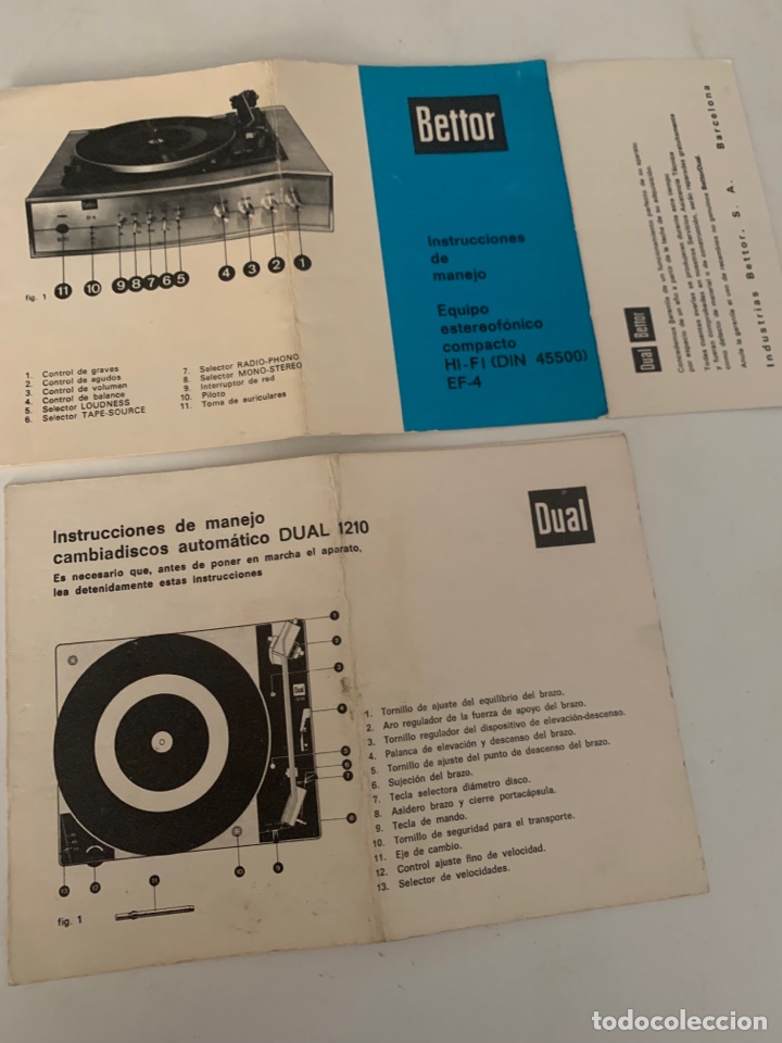 manual de instrucciones tocadiscos dual 1210 be - Comprar Catálogos Antiguos de Radio, y Libros en todocoleccion - 280977788