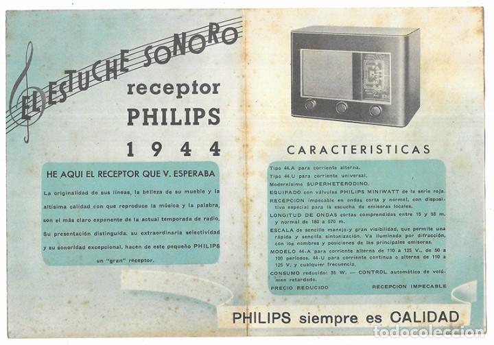 Radios antiguas: Receptor PHILIPS. El Estuche Sonoro. 1944 - Foto 2
