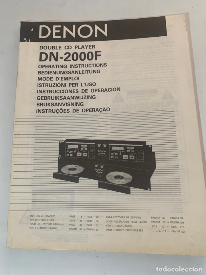 Radios antiguas: Manual de instrucciones denon double cd player dn-2000f - Foto 1