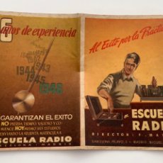 Radio antiche: FOLLETO CATÁLOGO PUBLICIDAD PLAN DE ESTUDIOS CURSO DE REPARACIÓN BARCELONA MADRID ESCUELA RADIO. Lote 359906735