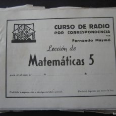 Radios antiguas: CURSO DE RADIO POR CORRESPONDENCIA FERNANDO MAYMÓ LECCION MATEMATICAS 5