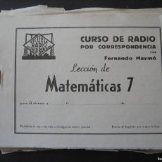 Radios antiguas: CURSO DE RADIO POR CORRESPONDENCIA FERNANDO MAYMÓ LECCION MATEMATICAS 7