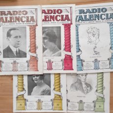 Radios antiguas: RADIO VALENCIA Nº 1, 3, 4, 5 Y 6 AÑO 1925 - ÓRGANO OFICIAL DE LA SOCIEDAD ANÓNIMA DE RADIODIFUSIÓN
