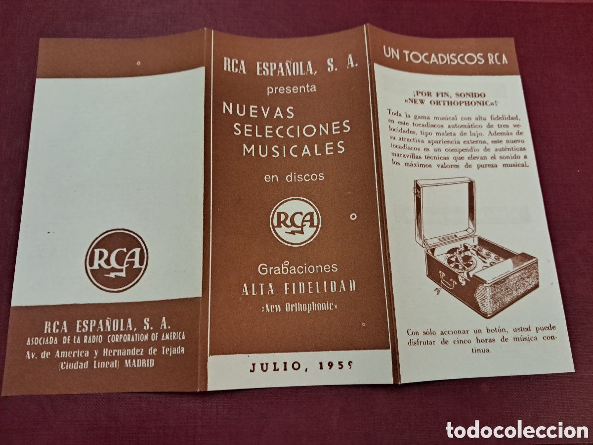 Radios antiguas: Discos RCA Espa&ntilde;ola 1959 - Foto 1