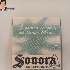 Radios antiguas: VIEJO CATÁLOGO SONORA RADIO PHONOS - RADIO ANTIGUA ANTIQUE - GAMME COMPLÈTE FRANCE (EN FRANCÉS)