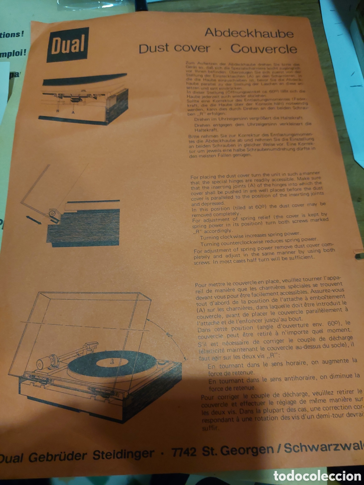 Radios antiguas: Dual documentos tocadiscos garantia instrucciones - Foto 2