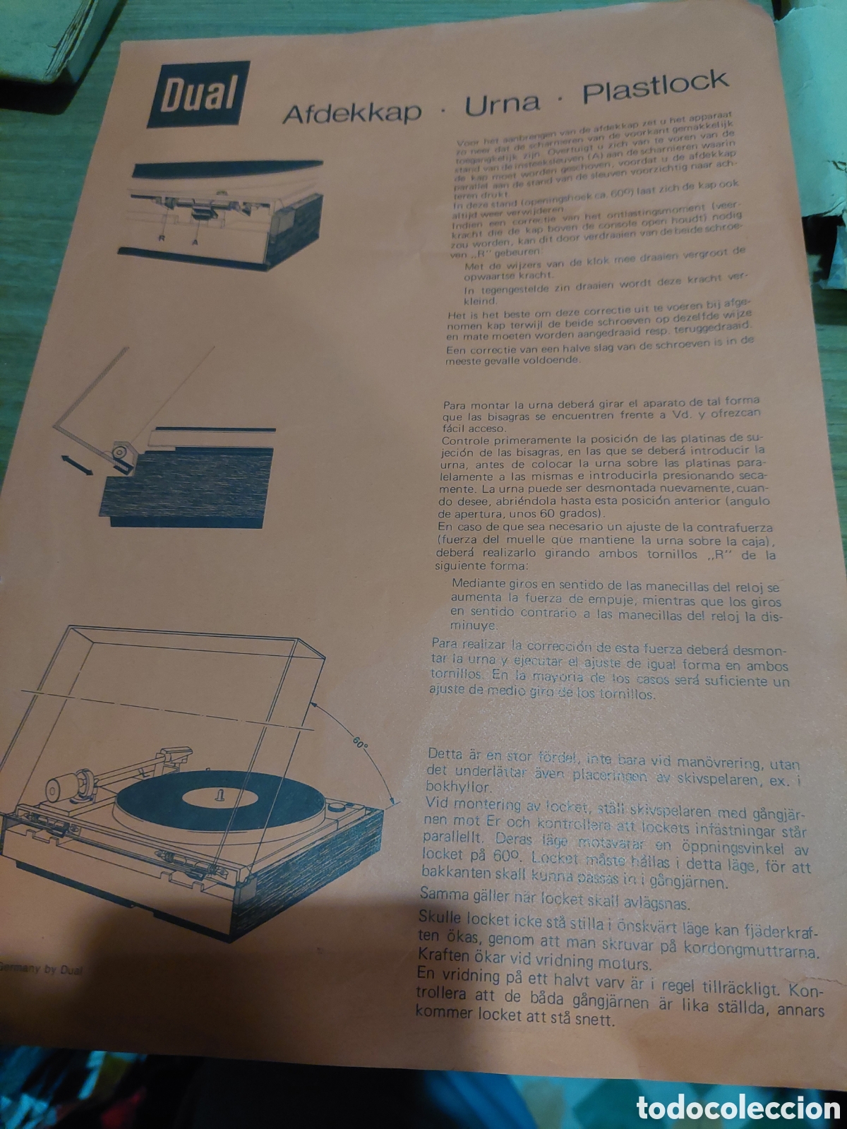 Radios antiguas: Dual documentos tocadiscos garantia instrucciones - Foto 3