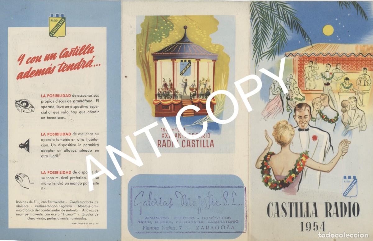 Radios antiguas: Tr&iacute;ptico Castilla Radio. 1954. - Foto 3