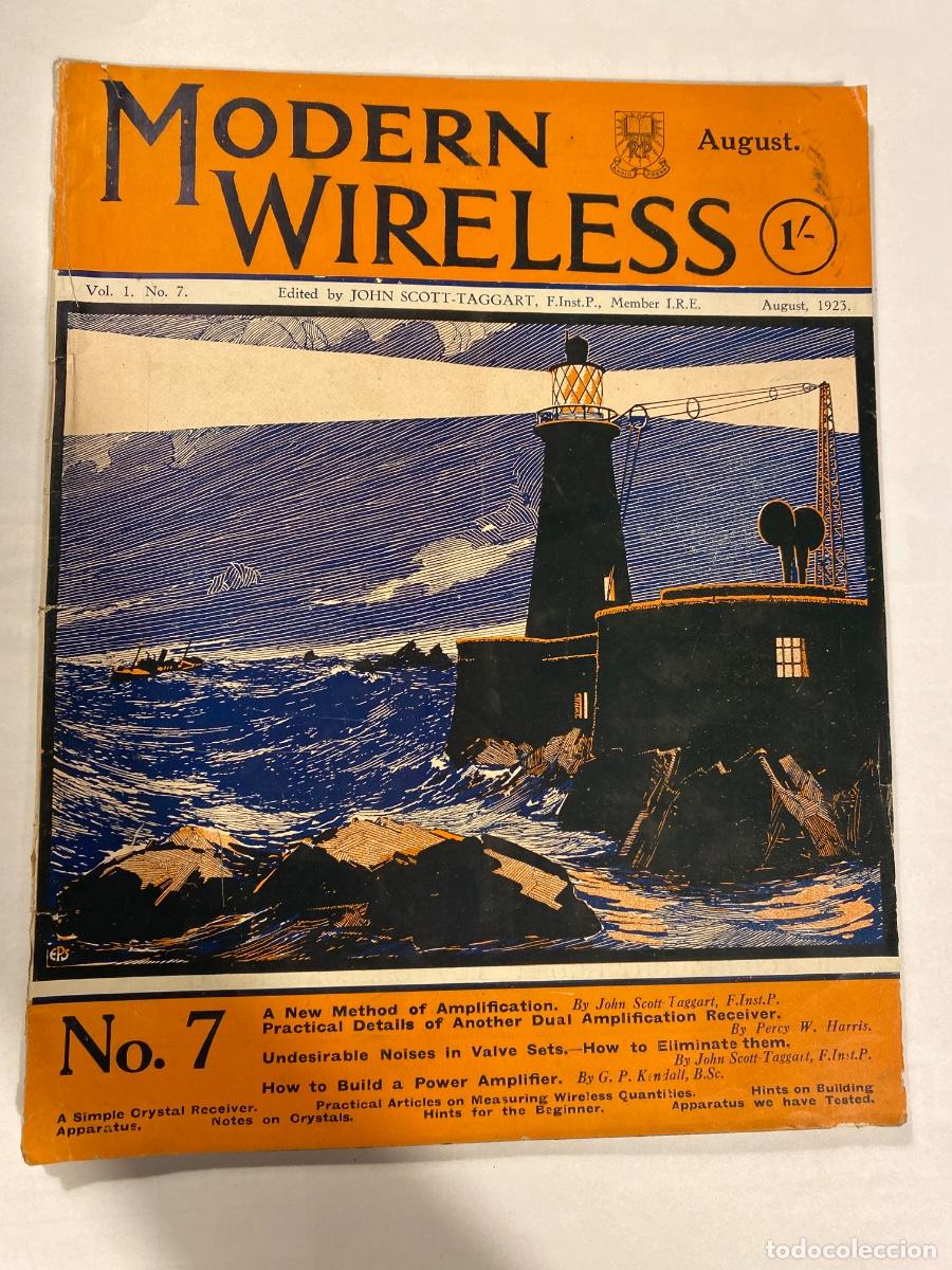 Radios antiguas: MODERN WIRELESS N&ordm; 7 AUGUST 1923 - Foto 1