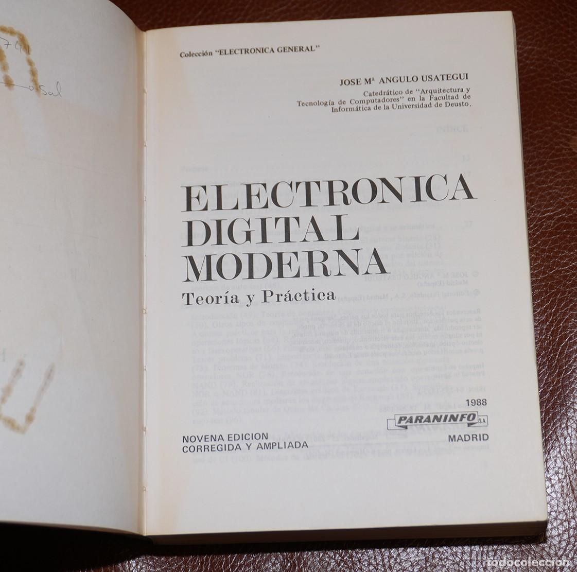 Radios antiguas: LIBRO - ELECTRONICA DIGITAL MODERNA - EDITORIAL PARANINFO - Foto 2