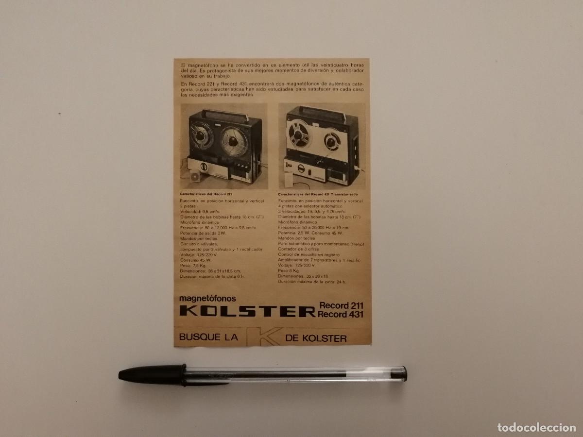 Radios antiguas: ANTIGUO ANUNCIO ACARTONADO -10*15- Magnet&oacute;fono Kolster Record 211 431 - PUBLICIDAD