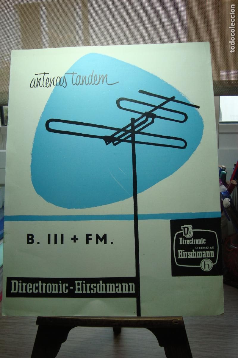 Radios antiguas: ANTIGUA HOJA PUBLICIDAD TECNICA ANTENAS TANDEM B.III+FM. DIRECTRONIC HIRSCHMANN