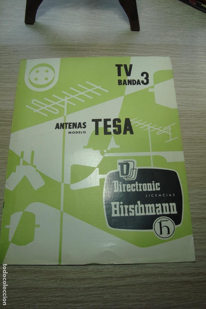 Radios antiguas: ANTIGUO DIPTICO PUBLICIDAD TECNICA ANTENAS TESA TV BANDA 3. DIRECTRONIC HIRSCHMANN