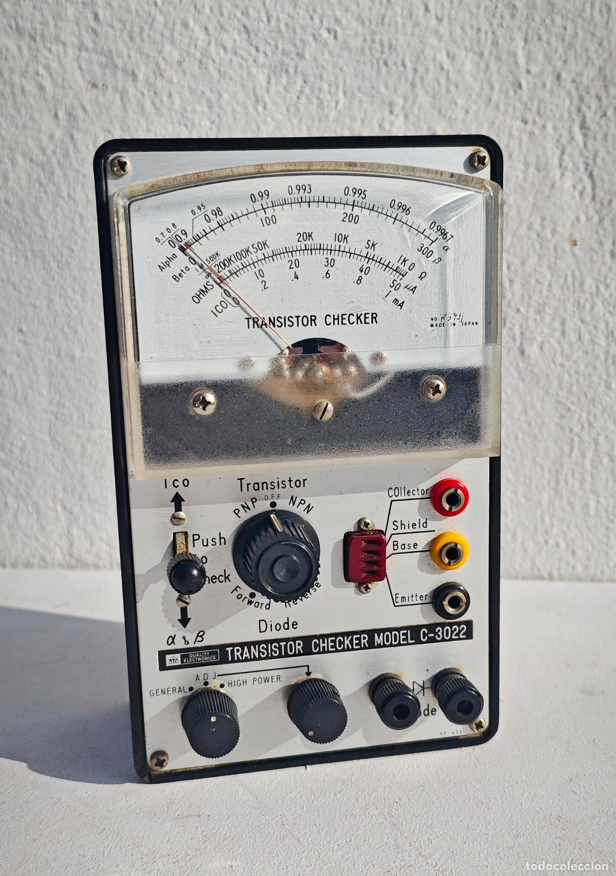 Radios antiguas: COMPROBADOR TRANSISTORES Y DIODOS TTC QUALITY ELECTRONICS C-3022 - FUNCIONANDO - TESTER