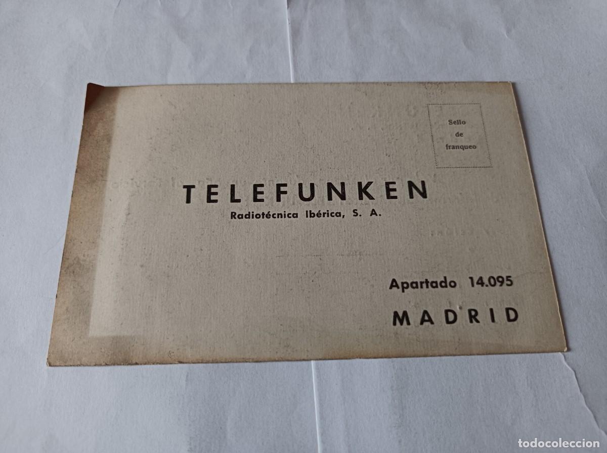 Radios antiguas: TARJETAS DE PUBLICIDAD TELEFUNKEN - Foto 10