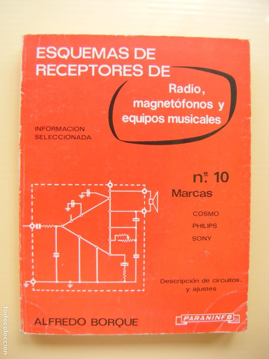 Radios antiguas: ESQUEMAS DE RECEPTORES DE RADIO , MAGNETOFONOS Y EQUIPOS MUSICALES N&ordm; 10 - PARANINFO 1982