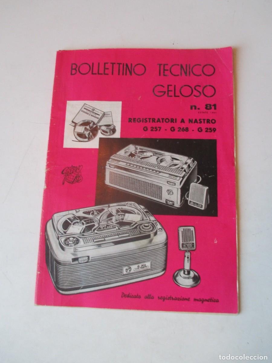 Radios antiguas: Bollettino tecnico geloso n&ordm;81 (italiano) W42063