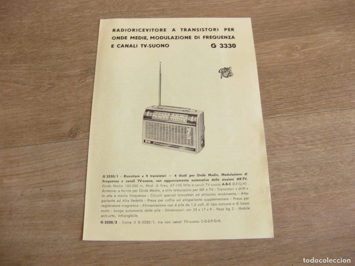 R&aacute;dios antigos: CAT&Aacute;LOGO, INSTRUCCIONES DE USO Y CARACTER&Iacute;STICAS DEL APARATO GELOSO RADIO RECEPTOR G 3330